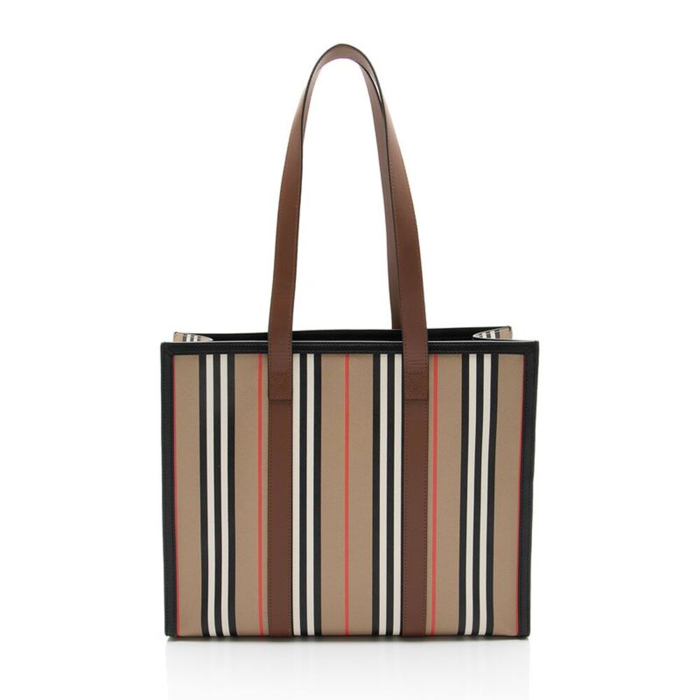 Burberry E-Canvas Icon Stripe Tote - Picture 3 of 12